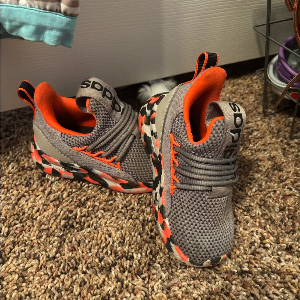 Adidas Gray and Orange Athletic Shoes